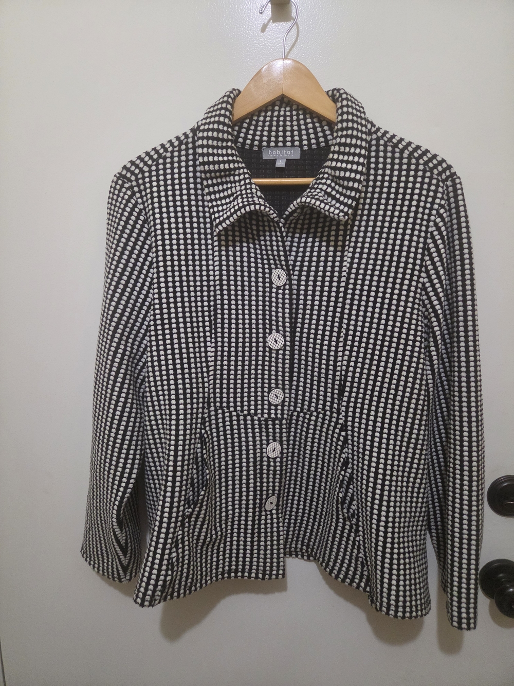 Habitat Black and White Patterned Button-Up Jacket